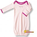 Ночная рубашка (слип) для новорожденного 0-3 мес. SwaddleDesigns Nightgown New Born Pstl. Pink/Very Berry, цвет розовый