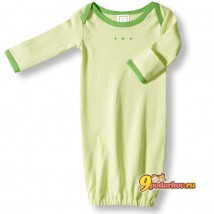 Ночная рубашка (слип) для новорожденного 3-6 мес. SwaddleDesigns Nightgown New Born Kiwi/Pure Green, цвет киви/чистый зеленый