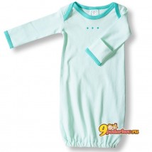 Ночная рубашка (слип) для новорожденного 3-6 мес. SwaddleDesigns Nightgown New Born SC/Turquoise, цвет бирюзовый