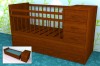 Кроватка-трансформер Маруся для детей от 0 и до 10 лет с регулируемой стенкой, подматрасником комодом; цвет орех